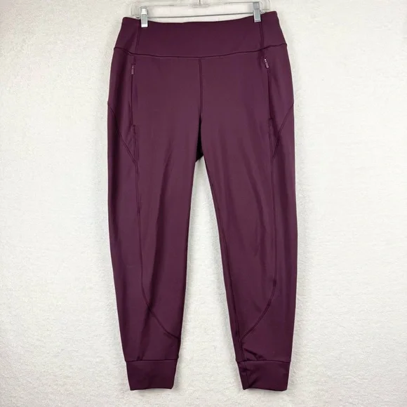 Athleta Rainier Mid Rise Soft Lined Jogger Spiced Cabernet M Athleisure Outdoor - Picture 6 of 16